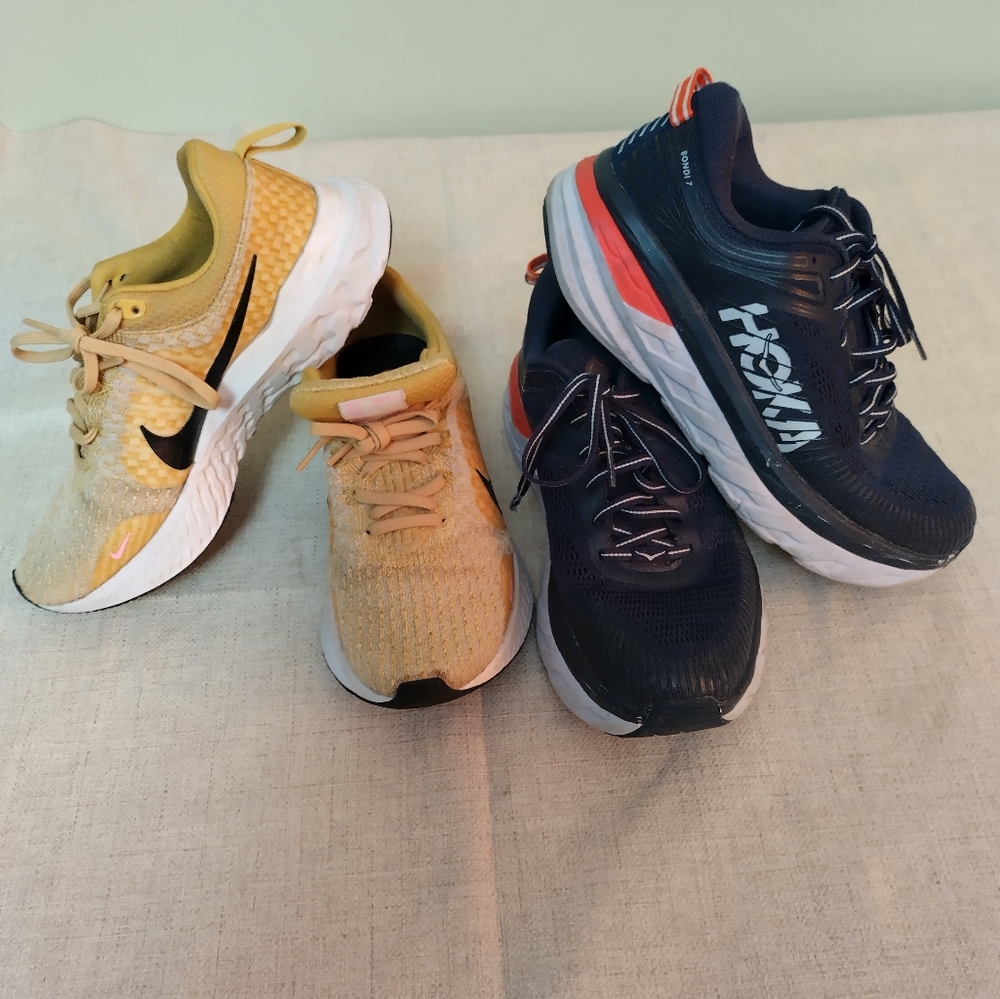 Two pair of women's size 8.5 used tennis shoes